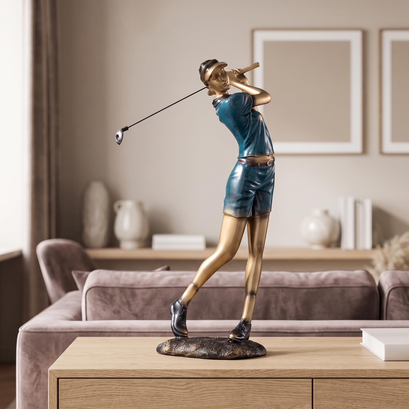 MagiDeal Figura Golfista Resistente coración | Coleccionable, Escultura Golfista, corativo, Figurilla, para Oficina, Estantería, Mesa, Coleccionistas, Femenino