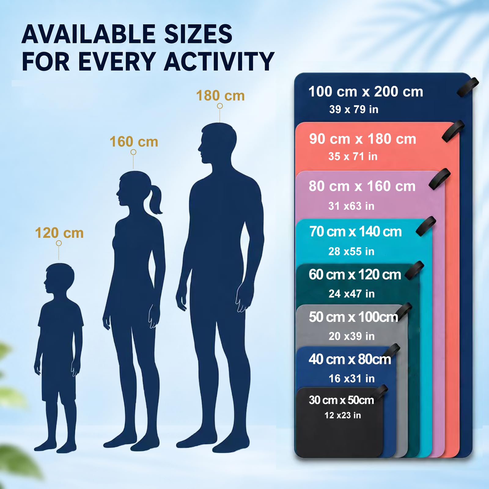 Asciugamano in microfibra, 250 g/m², altamente assorbente, da palestra e da viaggio, leggero ad asciugatura rapida per adulti, morbido asciugamano sportivo per nuoto, yoga, campeggio, escursionismo e