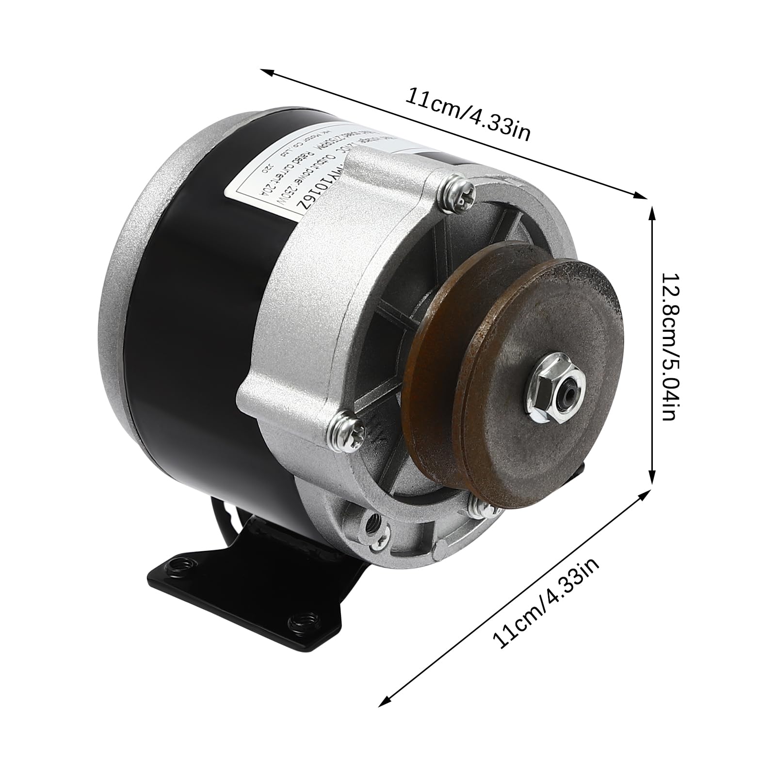 Moteur électrique de 250 W avec réducteur - Moteur électrique puissant avec poulie - Vitesse de rotation : 300 tr/min - Pour scooters, machines de sciage, etc.