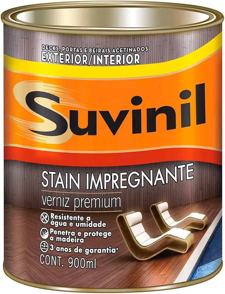 Verniz Stain Impregnante Acetinado 900ml – Imbuia | Alta Durabilidade