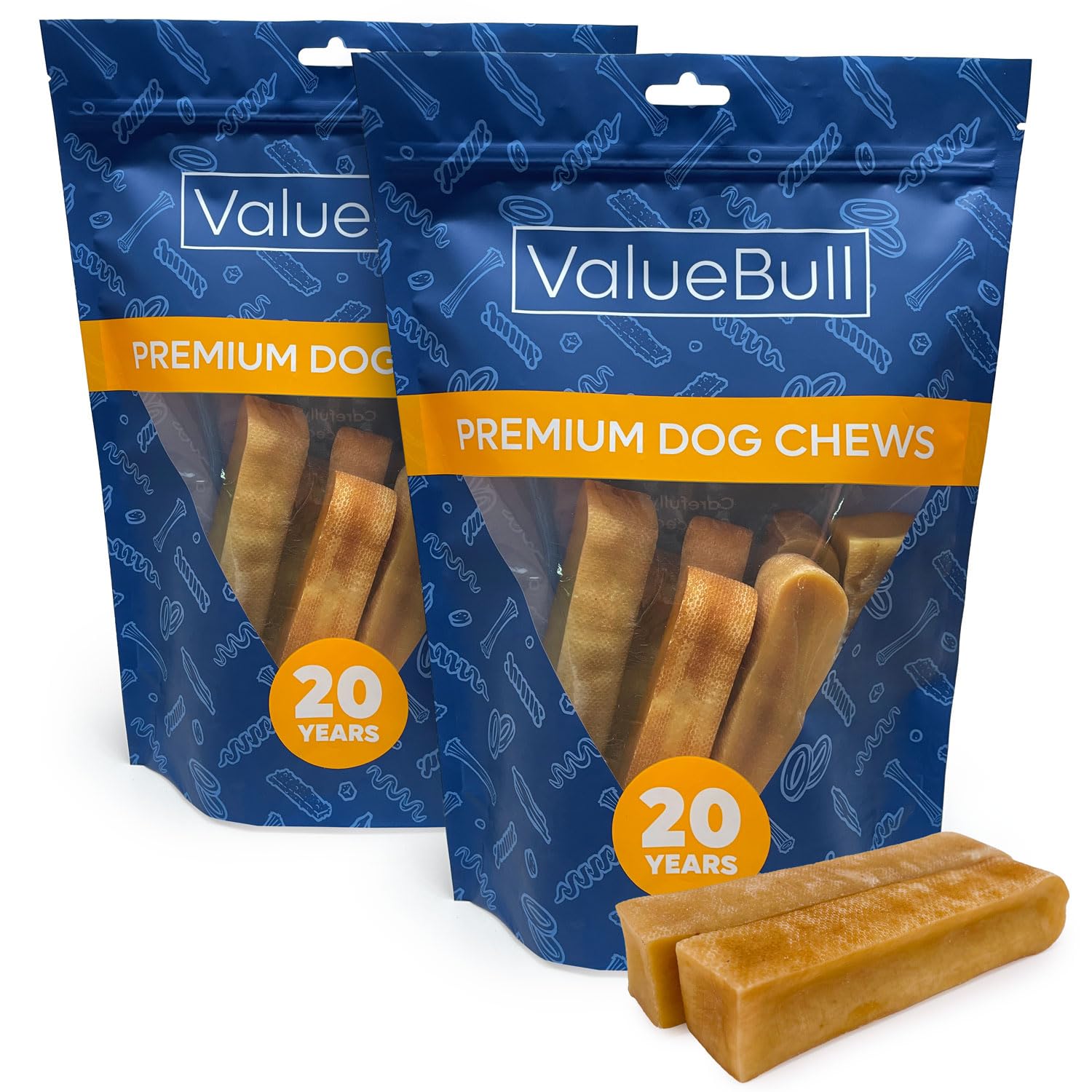 ValueBull Himalayan Yak Cheese Dog Chews, Extra Large, 4 lb - Long Lasting for Aggressive Chewers, All Natural, Healthy & Safe, Low Odor Nepal Yak