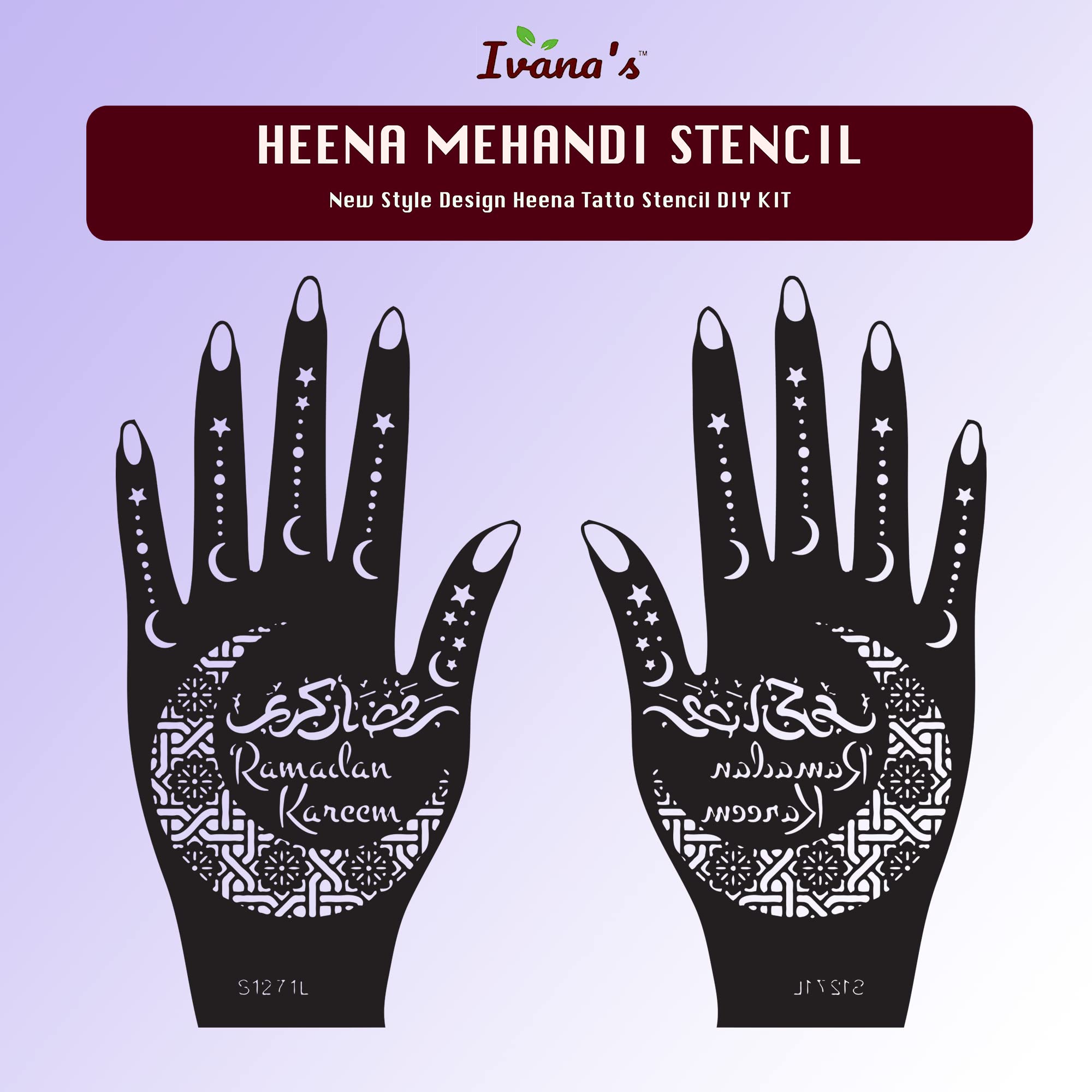 Ivana's Mehndi Stencil Design Set of - 2 Piece | Henna Tattoo Stencil for Women, Girls and Kids | Easy to use in just 4 Steps | Mehandi Sticker | IVH-72 1