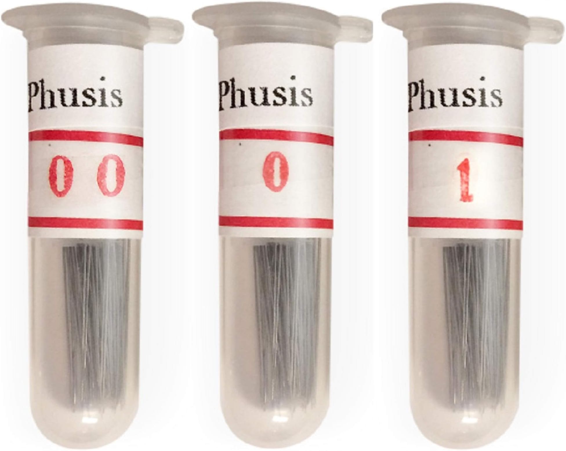 Phusis Stainless Steel Insect Pins | Sizes #00, 0 and #1 | 100 of Each Size | Includes Sturdy Storage Containers | for Entomology, Dissection, Butterfly Collections