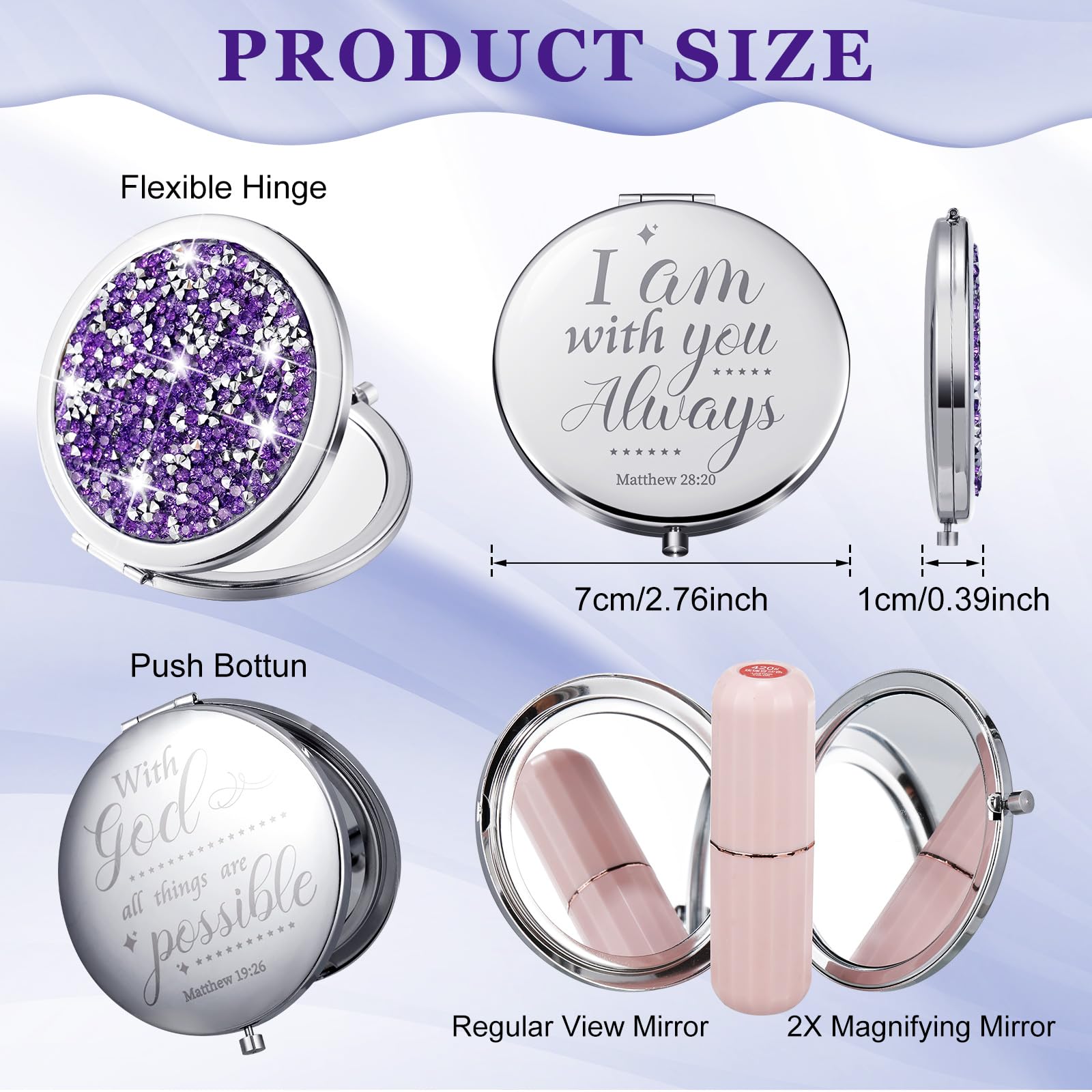 Thyle 12-Piece Christian Bible Verse Compact Mirror Gift Set