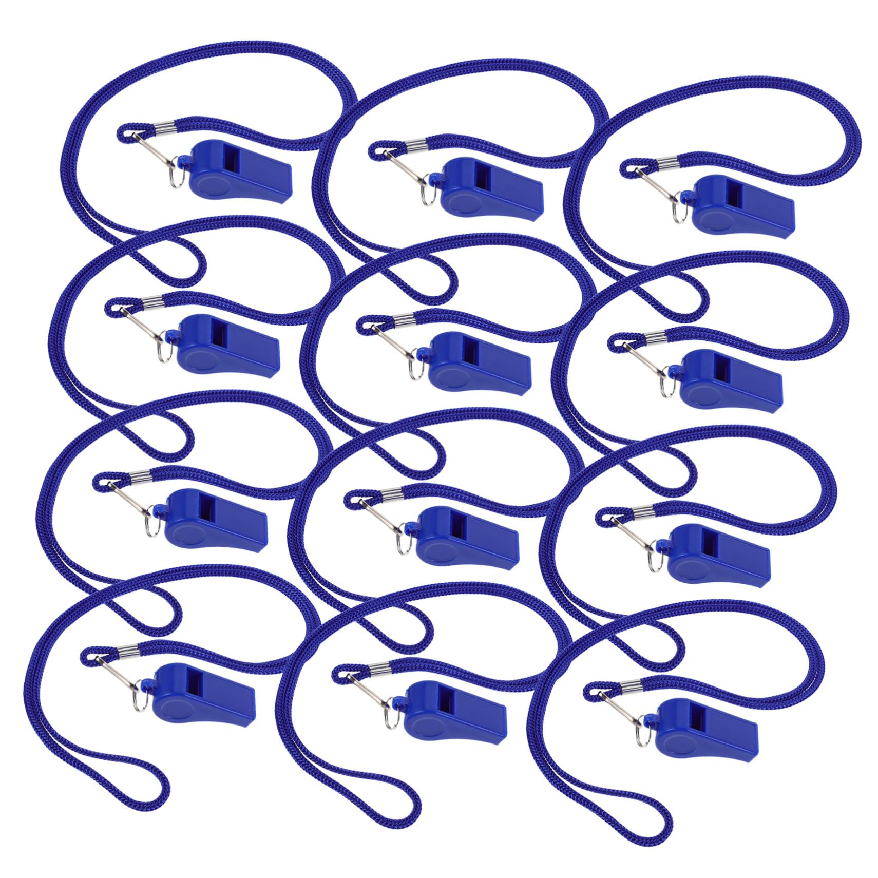 PRETYZOOM 36 Piezas Silbatos Deportivos para Emergencia con Cordón Silbato Plástico Resistente para Árbitro Camping Senderismo Fútbol y Baloncesto Sonido Fuerte Azul