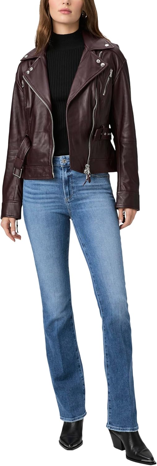 Paige Women's High Rise Manhattan Boot Cut 32 Inch Inseam Jeans