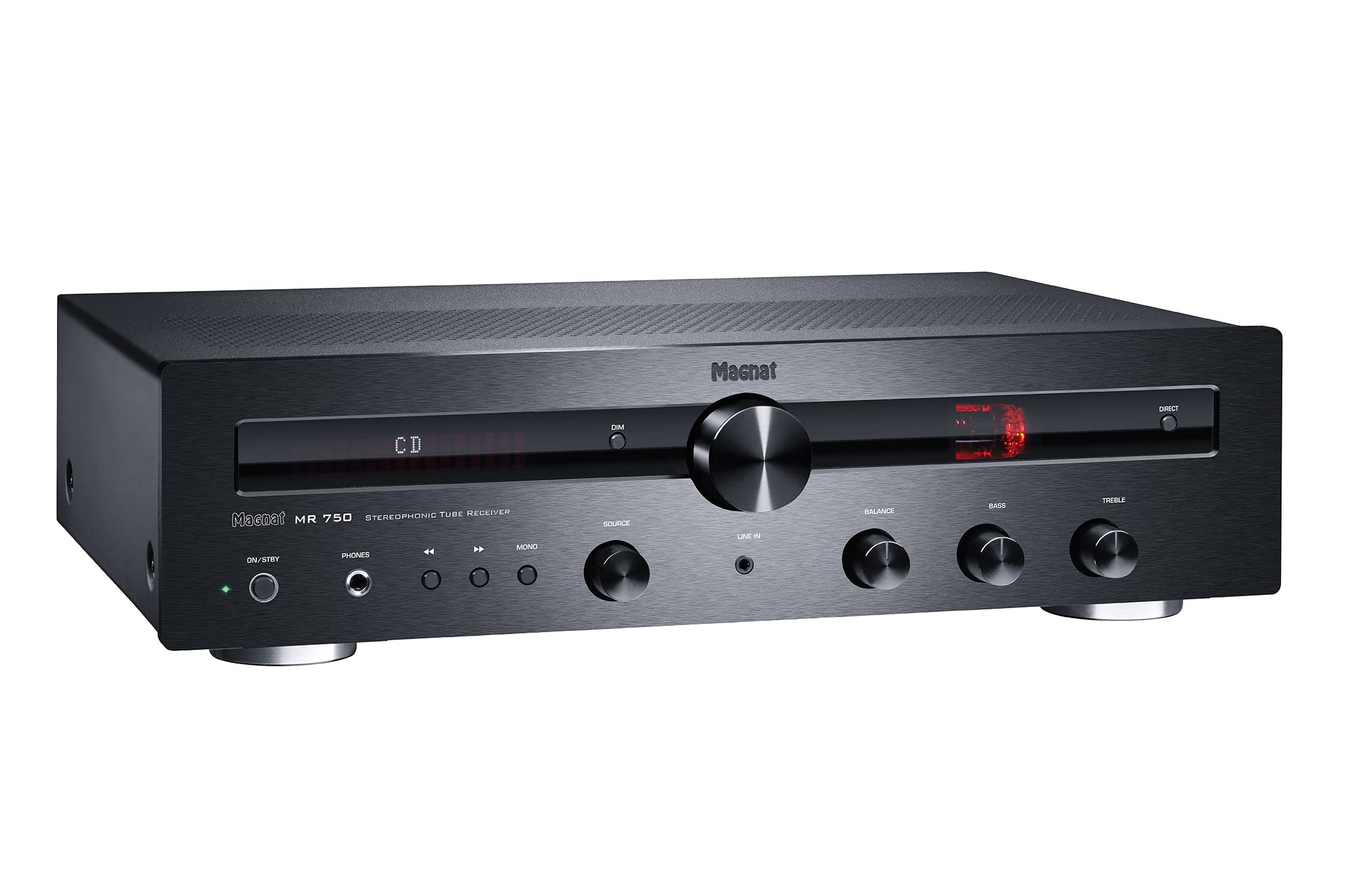 Magnat MR 750, Stereo Hybrid-Receiver mit Transistor- und Röhrentechnik (schwarz)