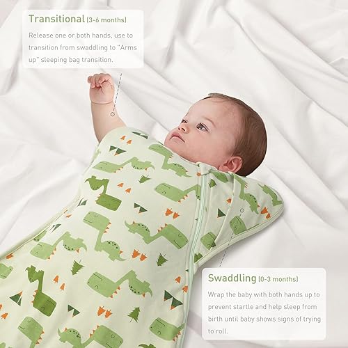 Miniatura 4 de Mantas orgánicas de 3 vías para envolver con los brazos arriba, saco de dormir con las manos arriba, saco de dormir fácil de cambiar pañales para