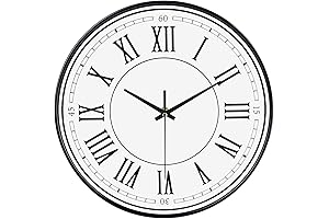 WOOPHEN Rustic Wall Clock: Timeless Beauty with Roman Numerals