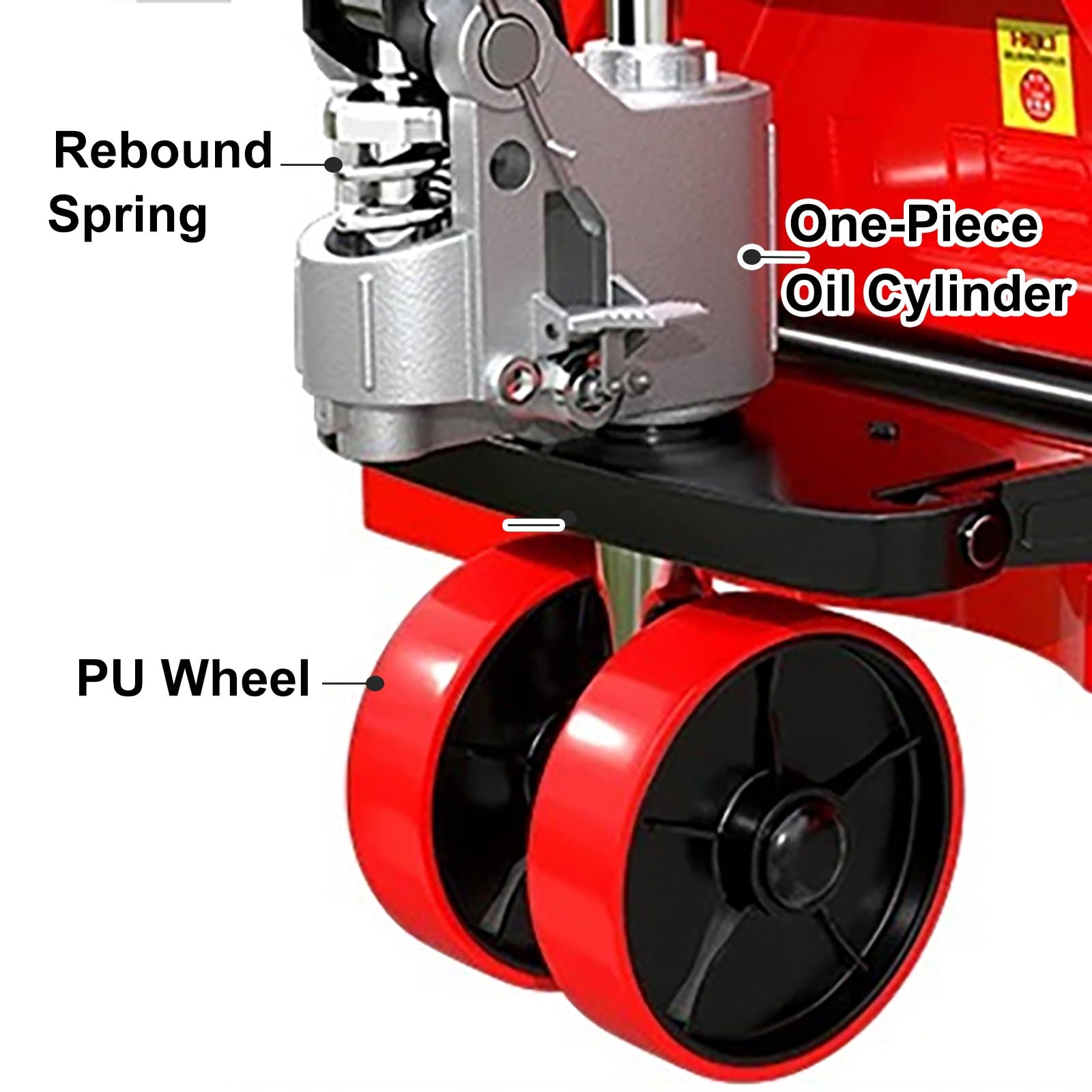 Carrello elevatore idraulico manuale per pallet con ruote in PU, per magazzini, supermercati e logistica, supporto per il trasporto (capacità XXL)