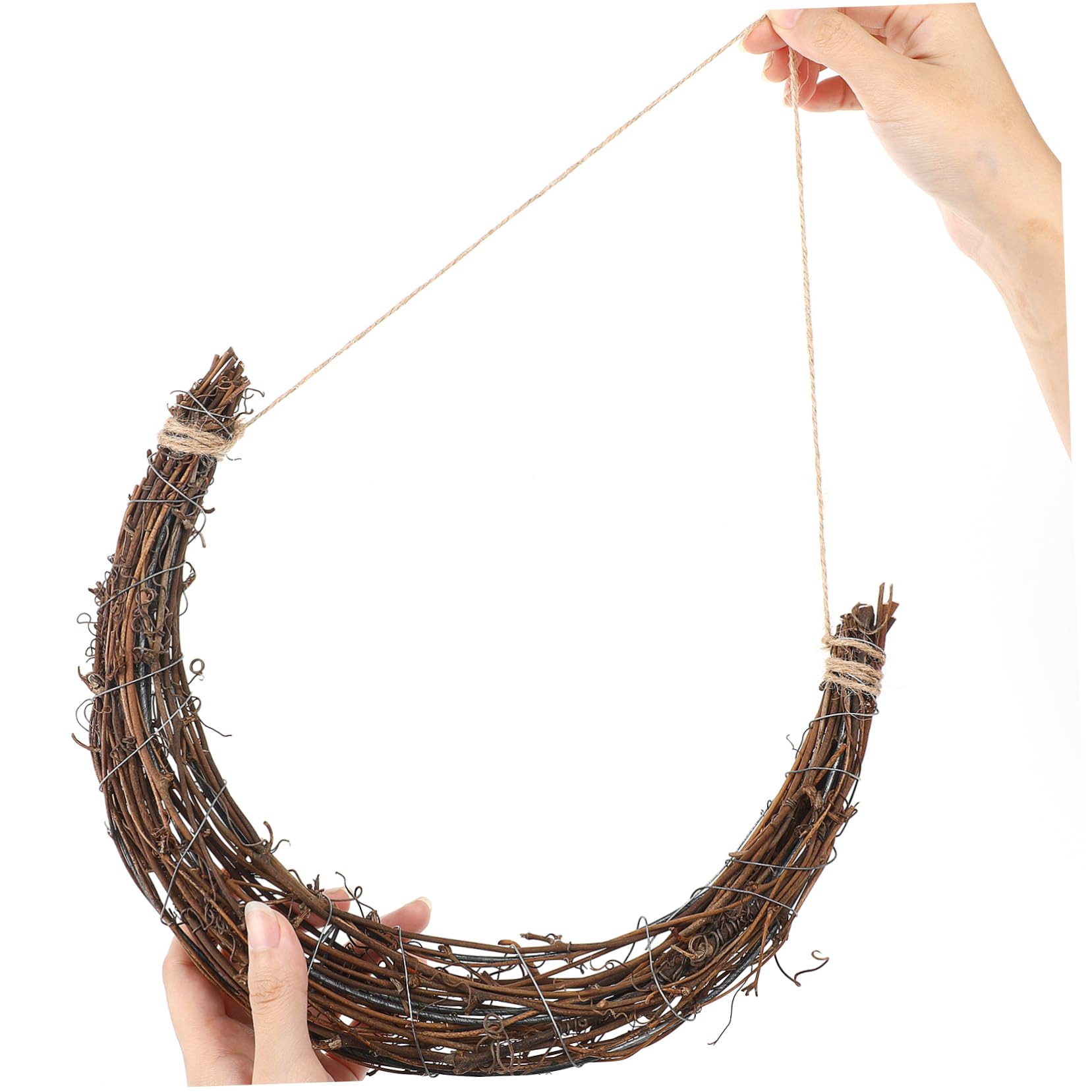 Ghirlanda di Rattan a Forma Circolare 2 Pezzi per Decorazioni Fai da Te