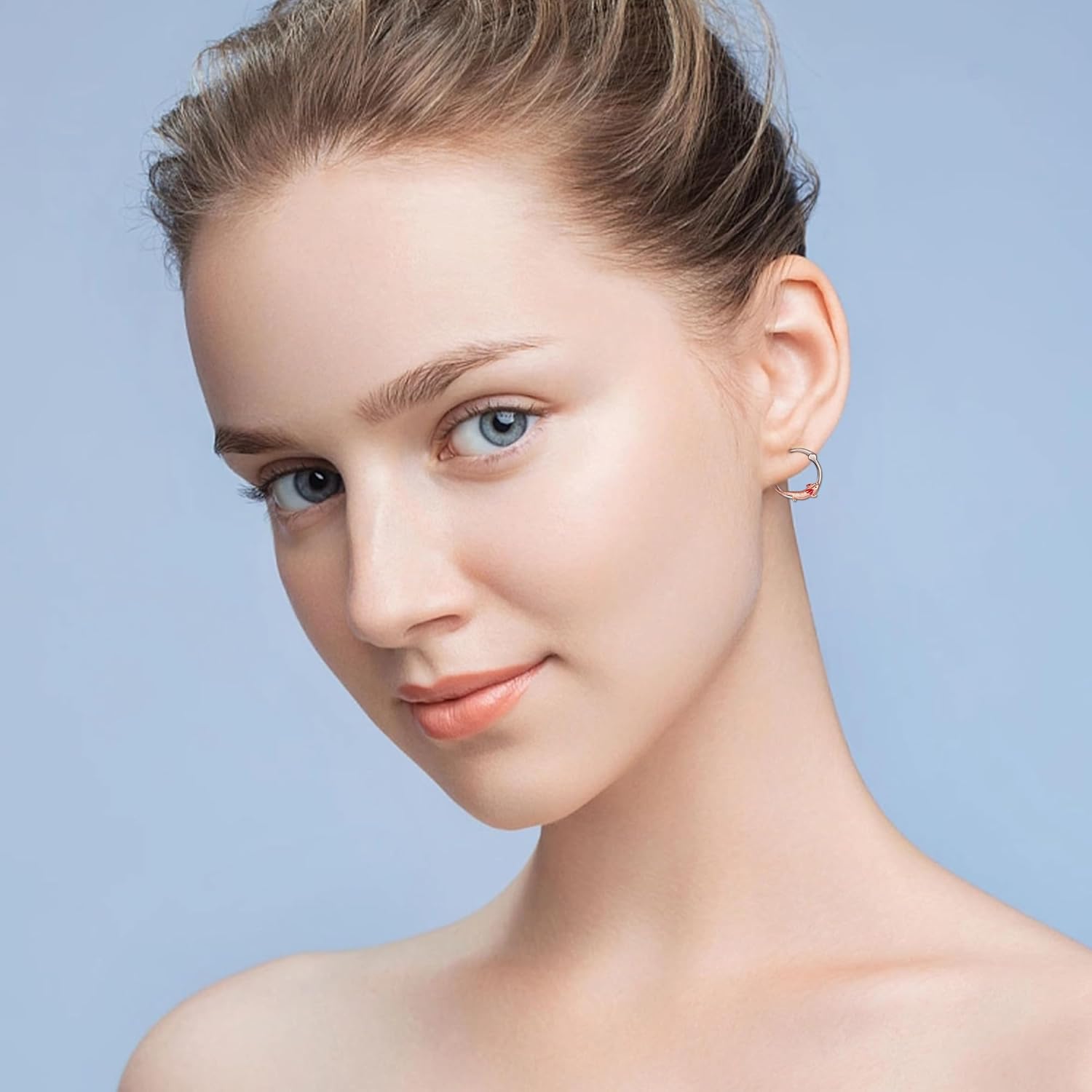 Small Hoop Earrings Sterling Silver Pug/Sugar Glider/Jumping Spider/Chihuahua Dog Hoop Earrings Cute Animal Jewelry for Women