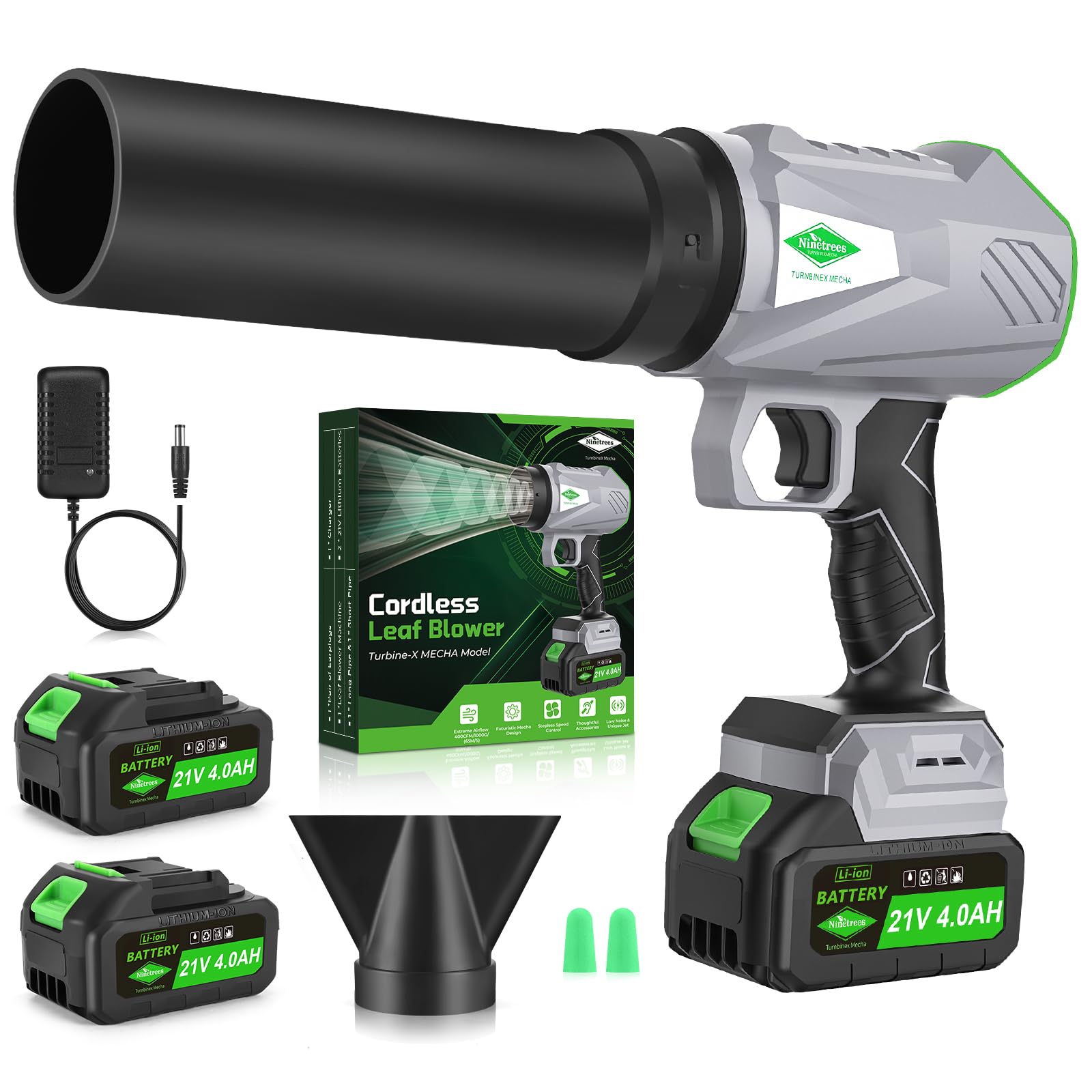 Souffleur de feuilles sans fil turbo 65 m/s ultra léger 1000g à variateur de vitesse