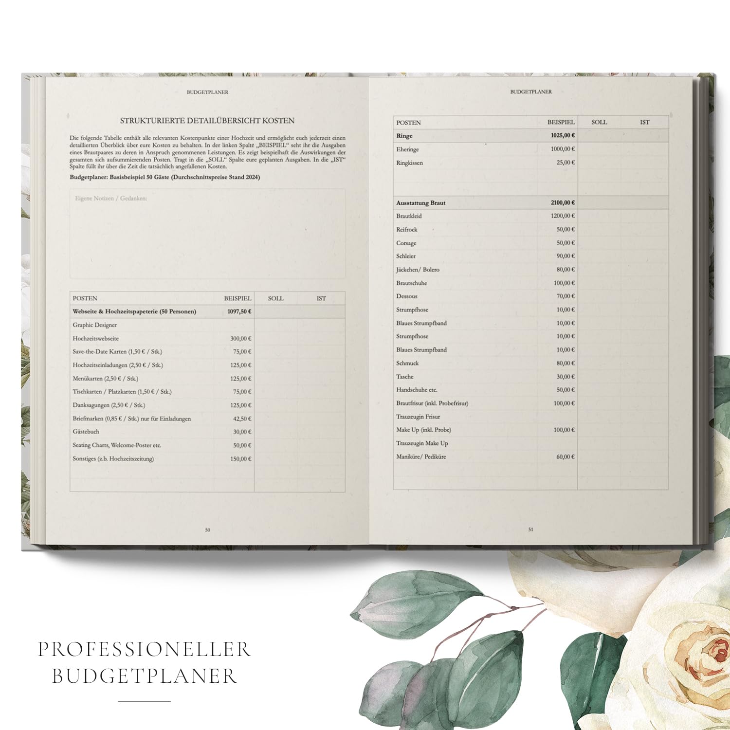UNSER HOCHZEITSPLANER: Professionelles Arbeitsbuch mit ausführlichem Ratgeber, Memorykeeper auf 540 Seiten DIN A4 Hardcover - inklusive umfangreicher ... für eigene Kreativität (HOCHZEIT ESSENTIALS)