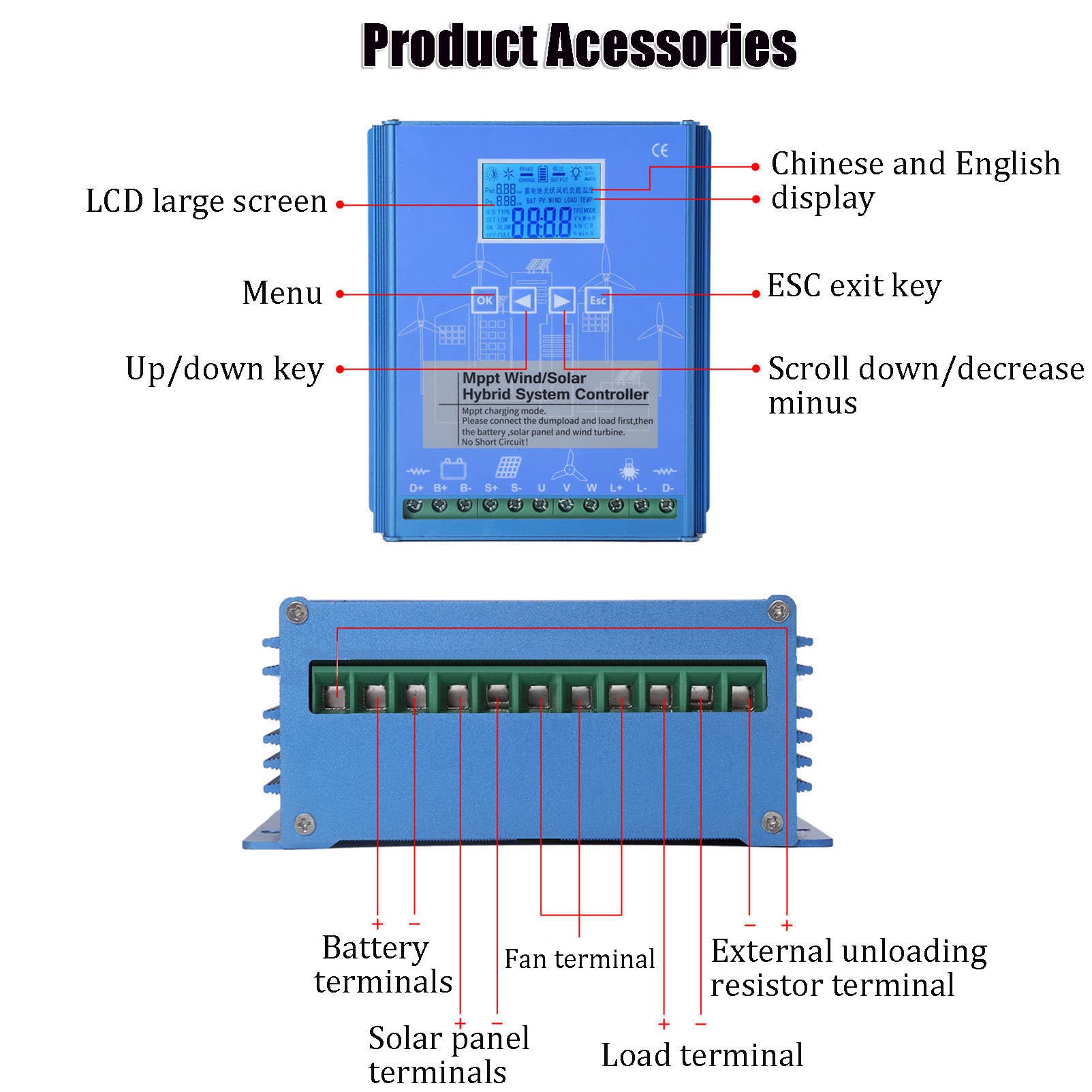 Amazon.co.jp: Wind Solar Hybrid Charge Controller, Off-Grid MPPT 
