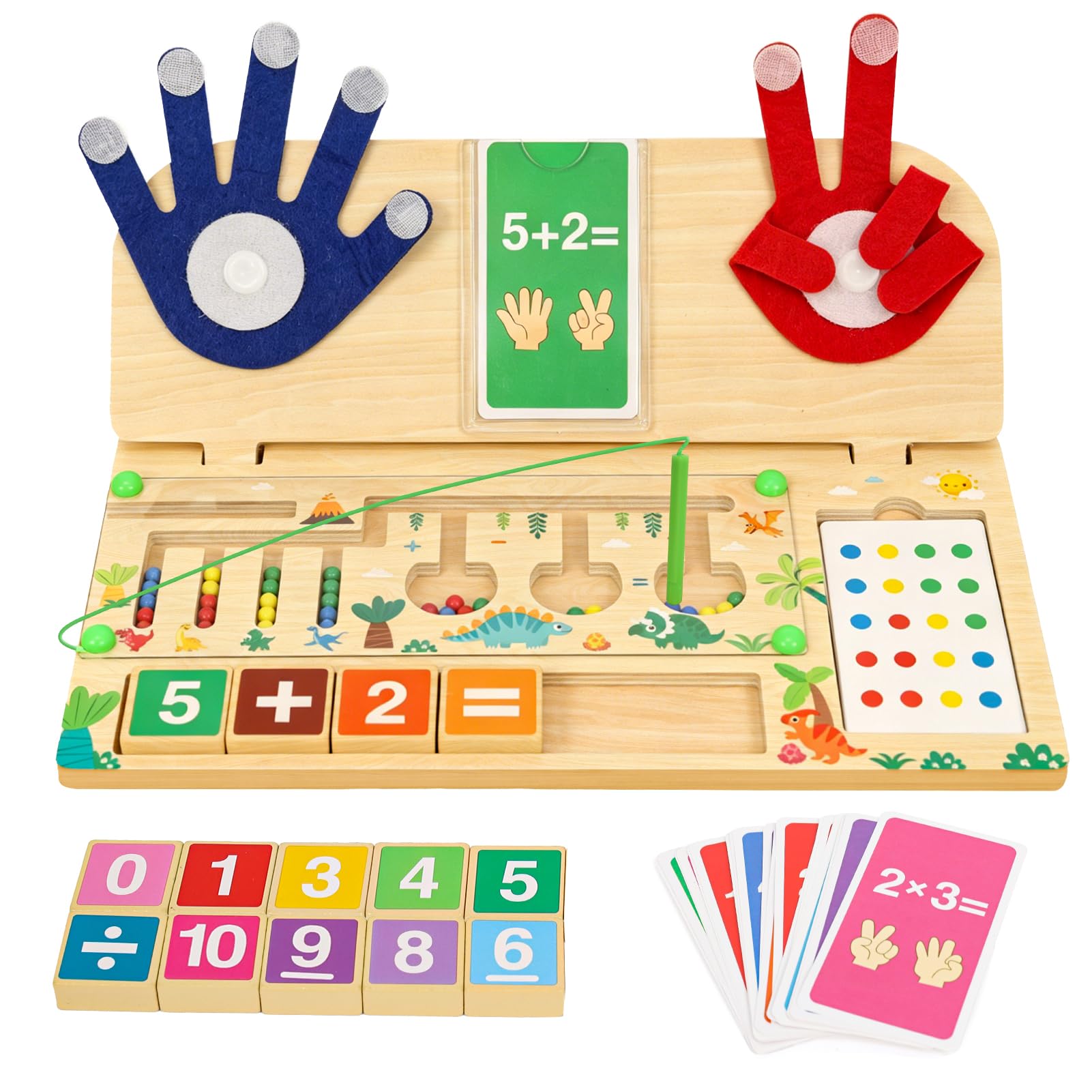 Juguetes Montessori Niño 3 4 5 Año,2 en 1 Juego Matemática y Bola Magnética | Juguetes de Madera Montessori Juegos Clasificados, Juguetes Educativos para Desarrollar Motricidad Fina, Regalo Niña Niño
