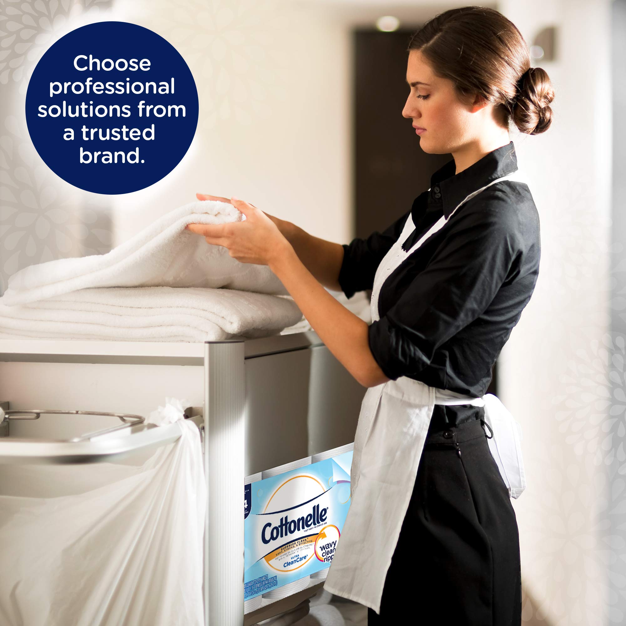 Cottonelle profesjonalny papier toaletowy Ultrasoft luzem dla biznesu (12456), standardowe rolki papieru toaletowego, 48 rolek/etui dla biznesu (4 opakowania po 12)