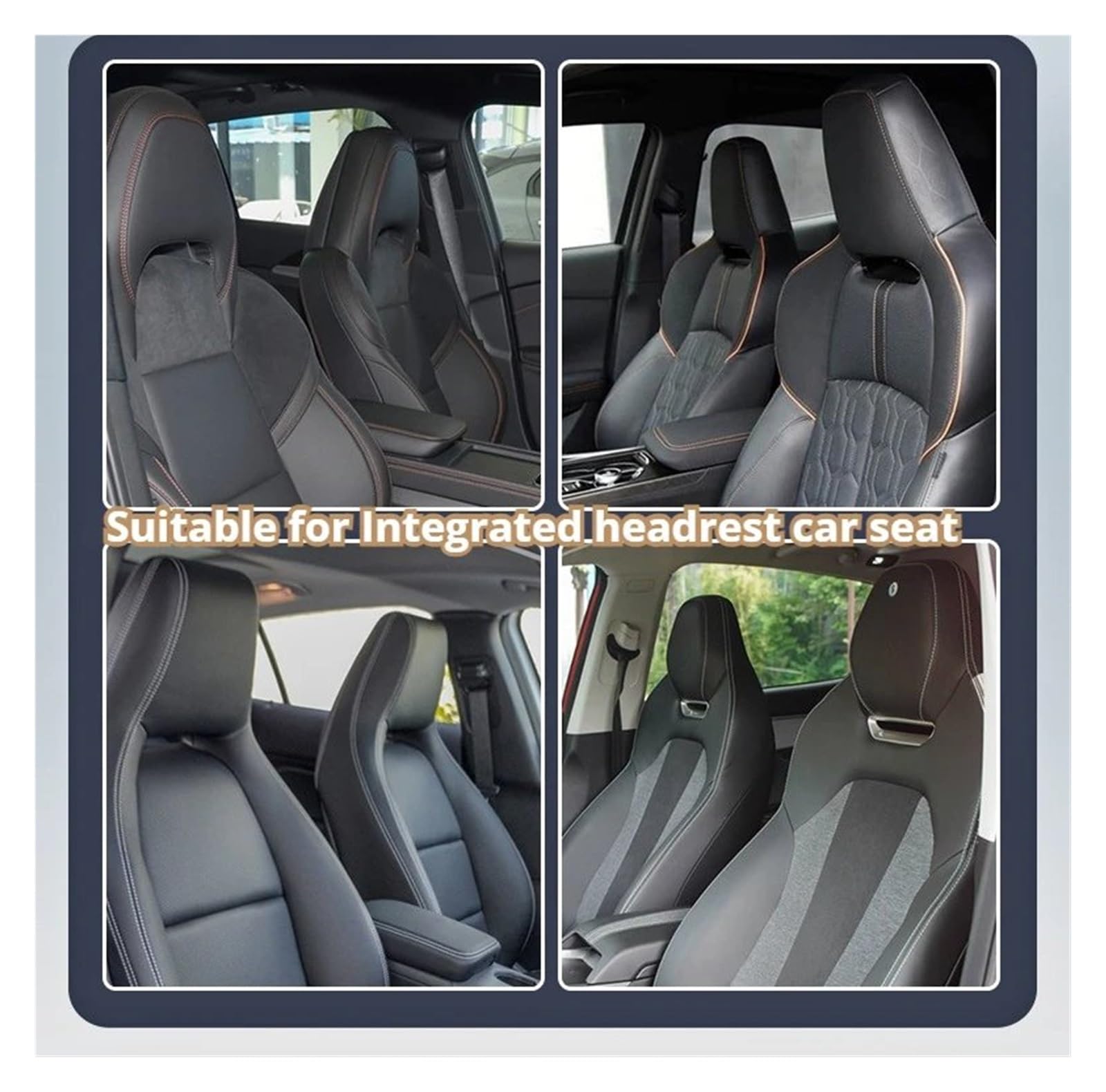 Sitzschoner 2-teilige Autositzbezüge Für Integrierte Kopfstützen, Bequem, Passend Für Die Meisten Autos Mit Integrierten Kopfstützen Autositzbezug(Black)