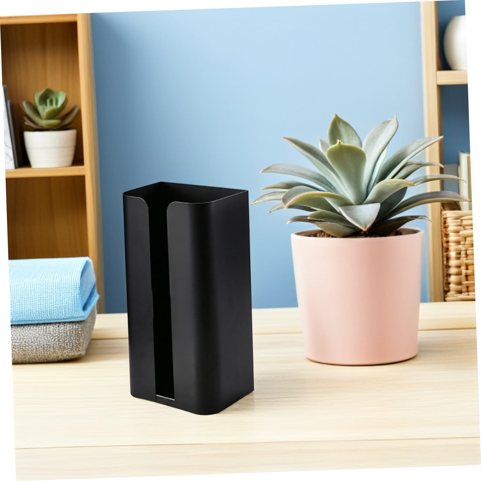 Magnetische Edelstahl Aufbewahrungsbox für Taschentücher aus Reinigen mit Glatter Oberfläche Leicht zu Schwarzes Design Küche Bad oder Wohnzimmer