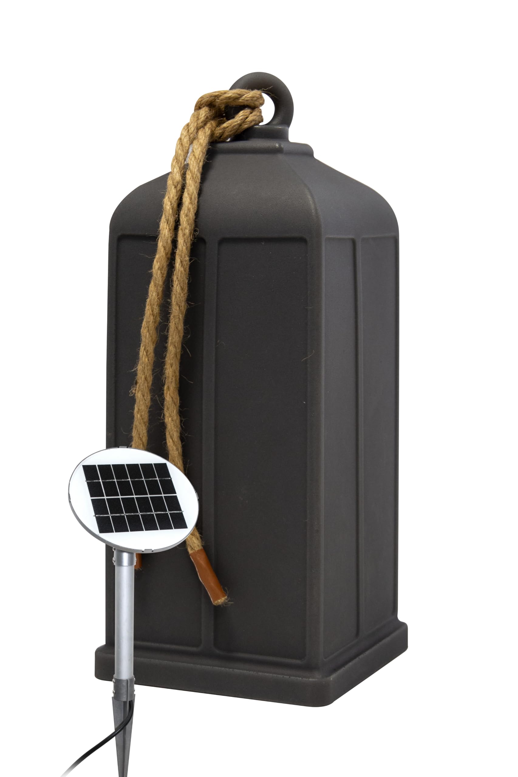 8 seasons design Shining Lantern Solar LED Deko-Laterne, Höhe: 45cm, anthrazit, inkl. Solarmodul und Leuchtmittel in warmweiß, als Solarlampe für Terrasse, Balkon, Garten mit Solarpanel
