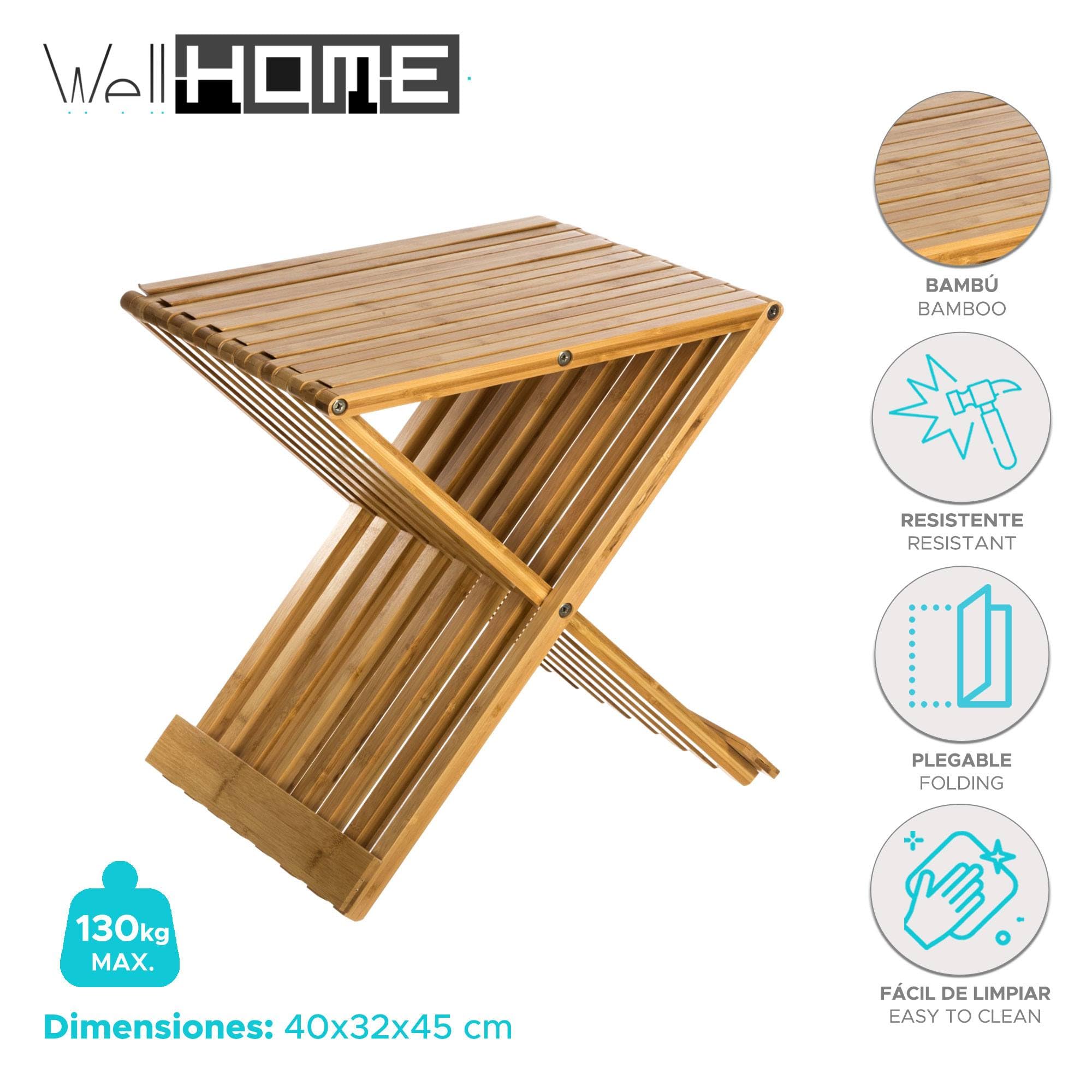 WELL HOME MOBILIARIO & DECORACIÓN Sedia/sgabello pieghevole in bambù