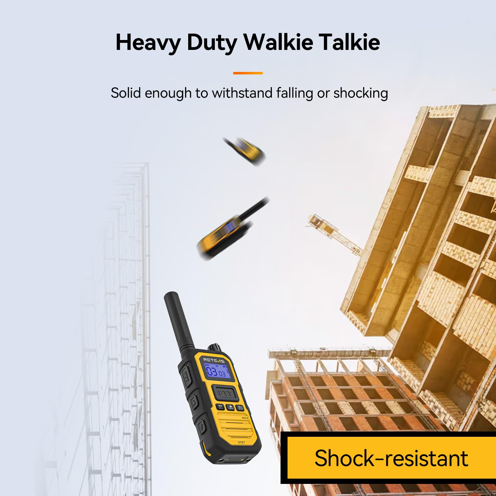 Retevis RB648Plus Talkie Walkie, Radio Bidirectionnelle Étanche IP67