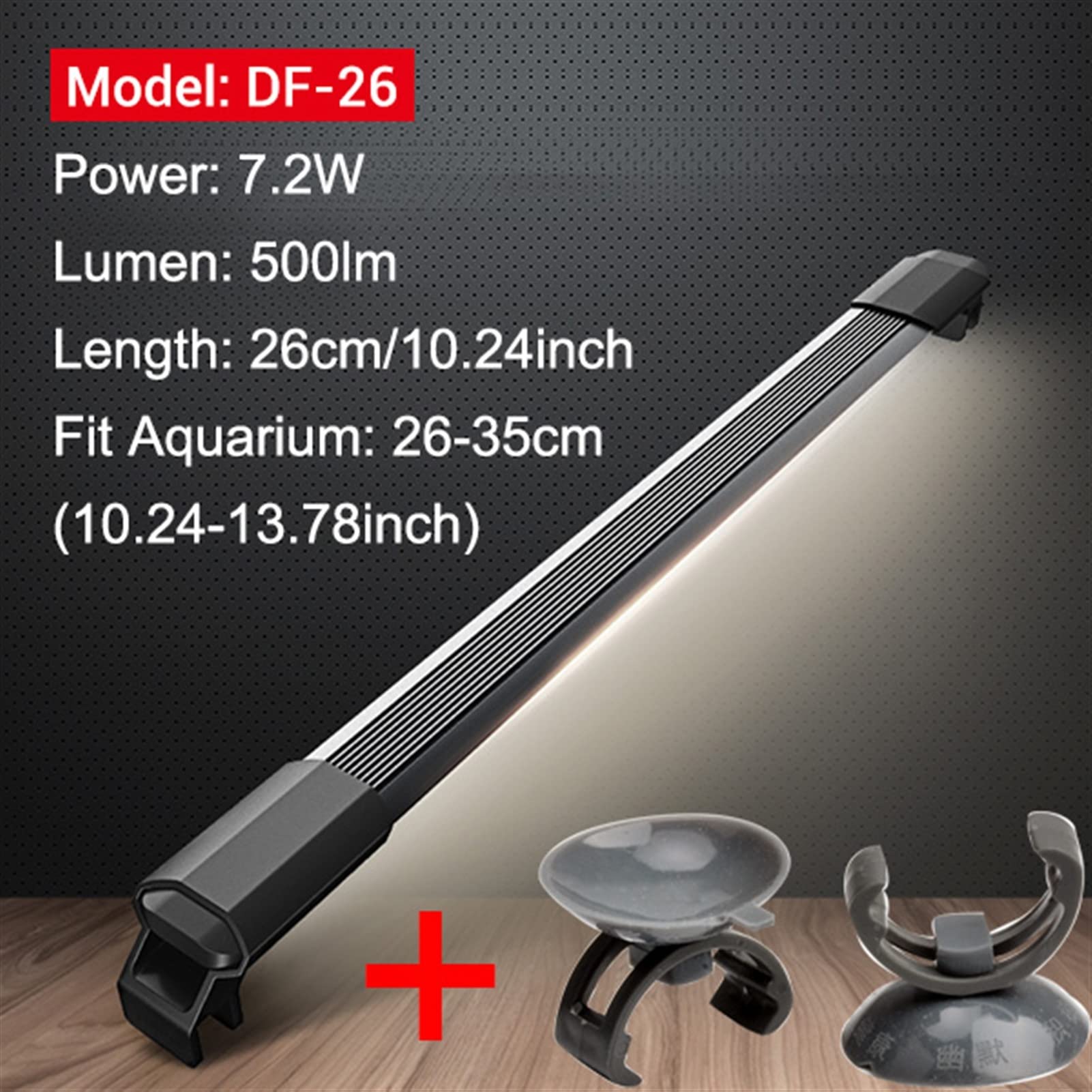 Luces de Piscina Luces de Estanque 15-55 CM Luces de Tanque de Peces Iluminación LED de Acuario con Soporte Ajustable Lámpara de Acuario de aleación de Aluminio 1.1 cm IP67 Luces d