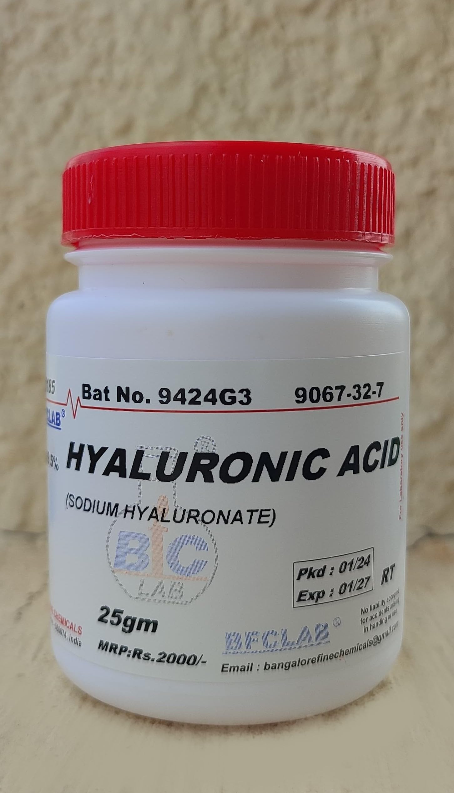 BFC HYALURONIC ACID POWDER 99% Pure - 25gm "Molecular Weight : 800 KDA"-image-27