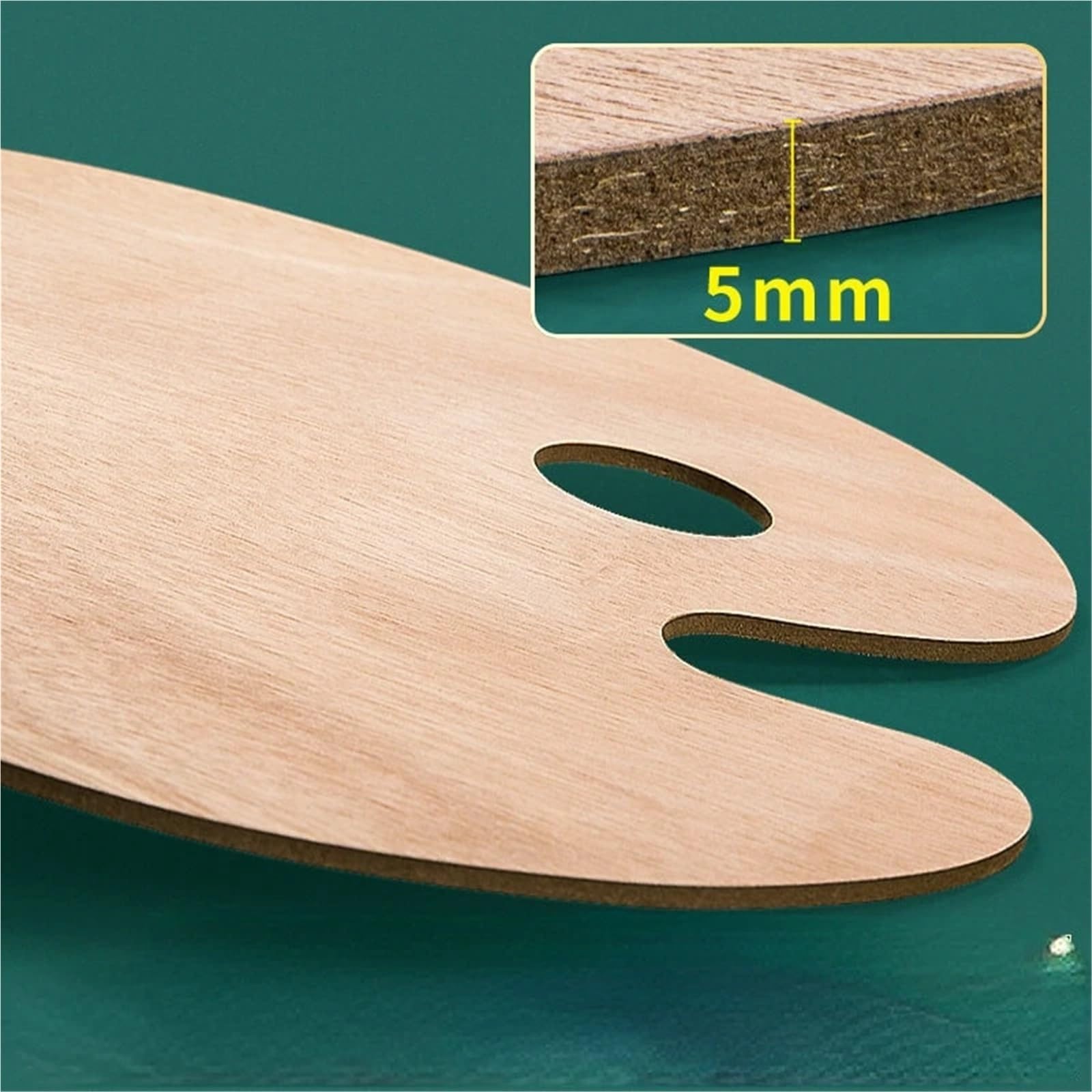 Tavolozza Ad Olio for Pittura In Legno for La Pittura | Vassoio a guazzo piatto ovale quadrato liscio palmare(Oval large)