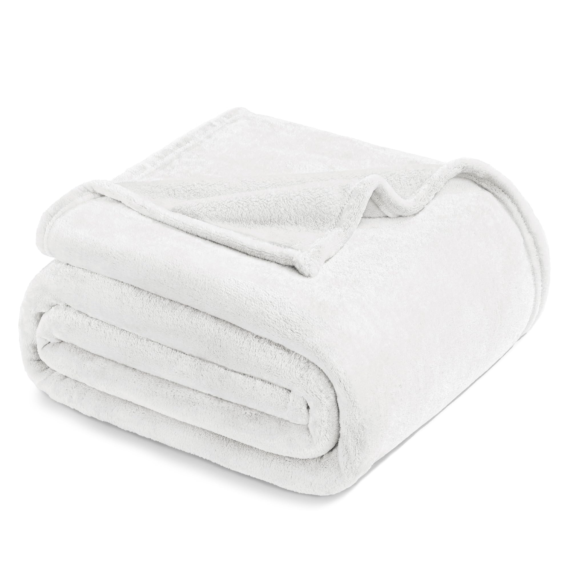 Exclusivo Mezcla Fleece Blanket Queen Size for Bed Super Soft and Warm, All Season Use, Cozy, Plush, Lightweight, 230x230 CM, White