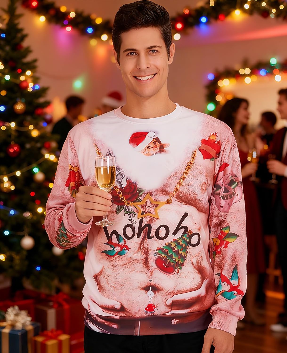 RAISEVERN Ugly Christmas Sweatshirts for Men Women Funny Pullover Sweaters for Xmas Holiday - Image 2