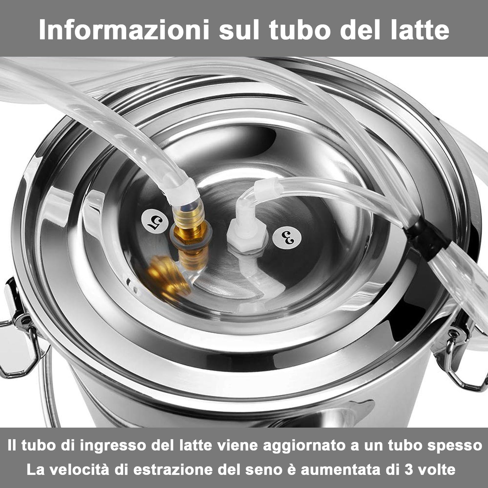 Mucca Pecora Mungitrice, Mungitrice Elettrica Portatile Mungitrice a Impulsi Mungitrice Kit per Capra Domestica Fattoria Domesti con Mungitrice in acciaio Inossidabile(14L, per Capra)