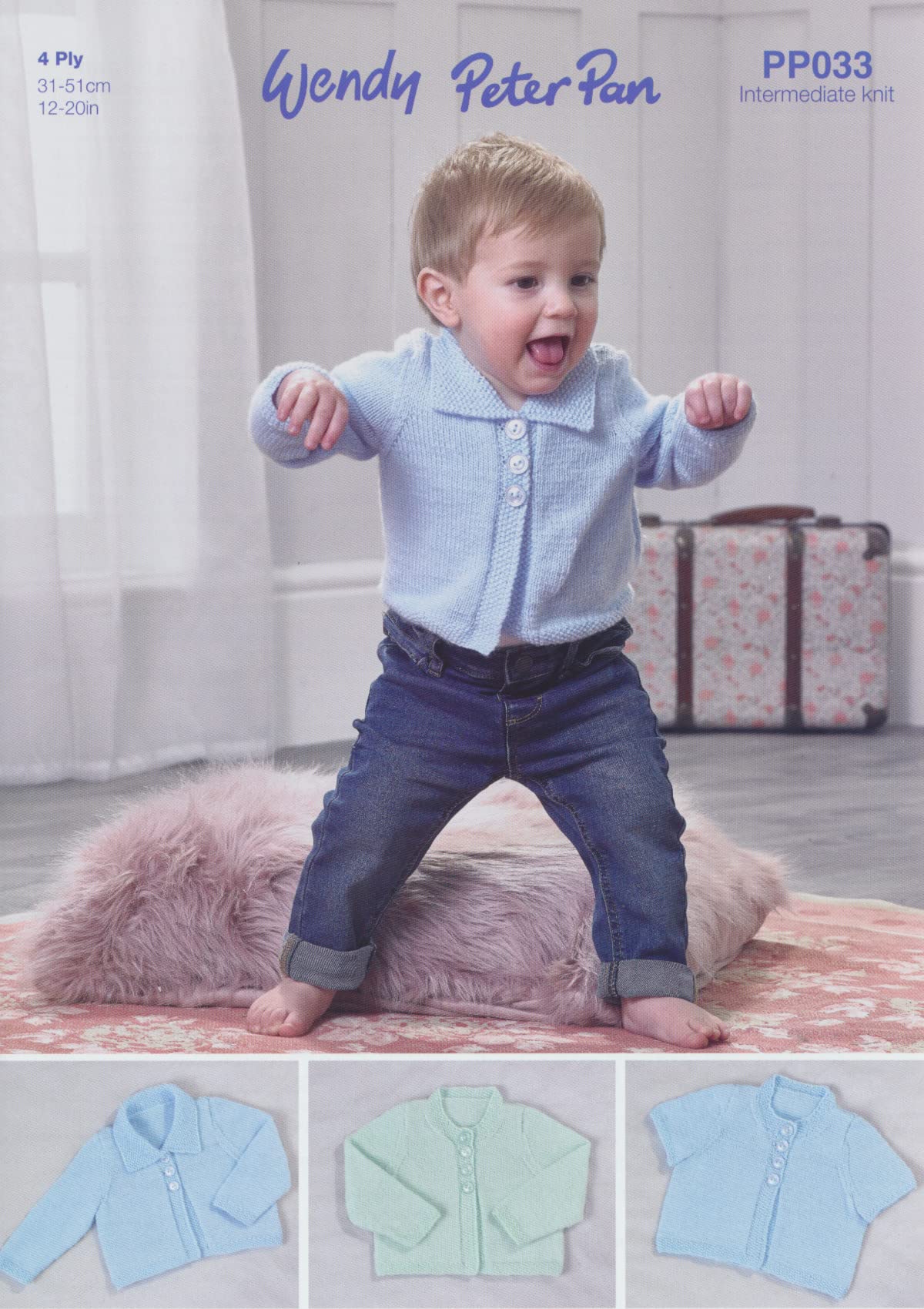 Wendy Peter Pan Baby 4ply Knitting Pattern for Intermediate Knit Cardigans (PP033)
