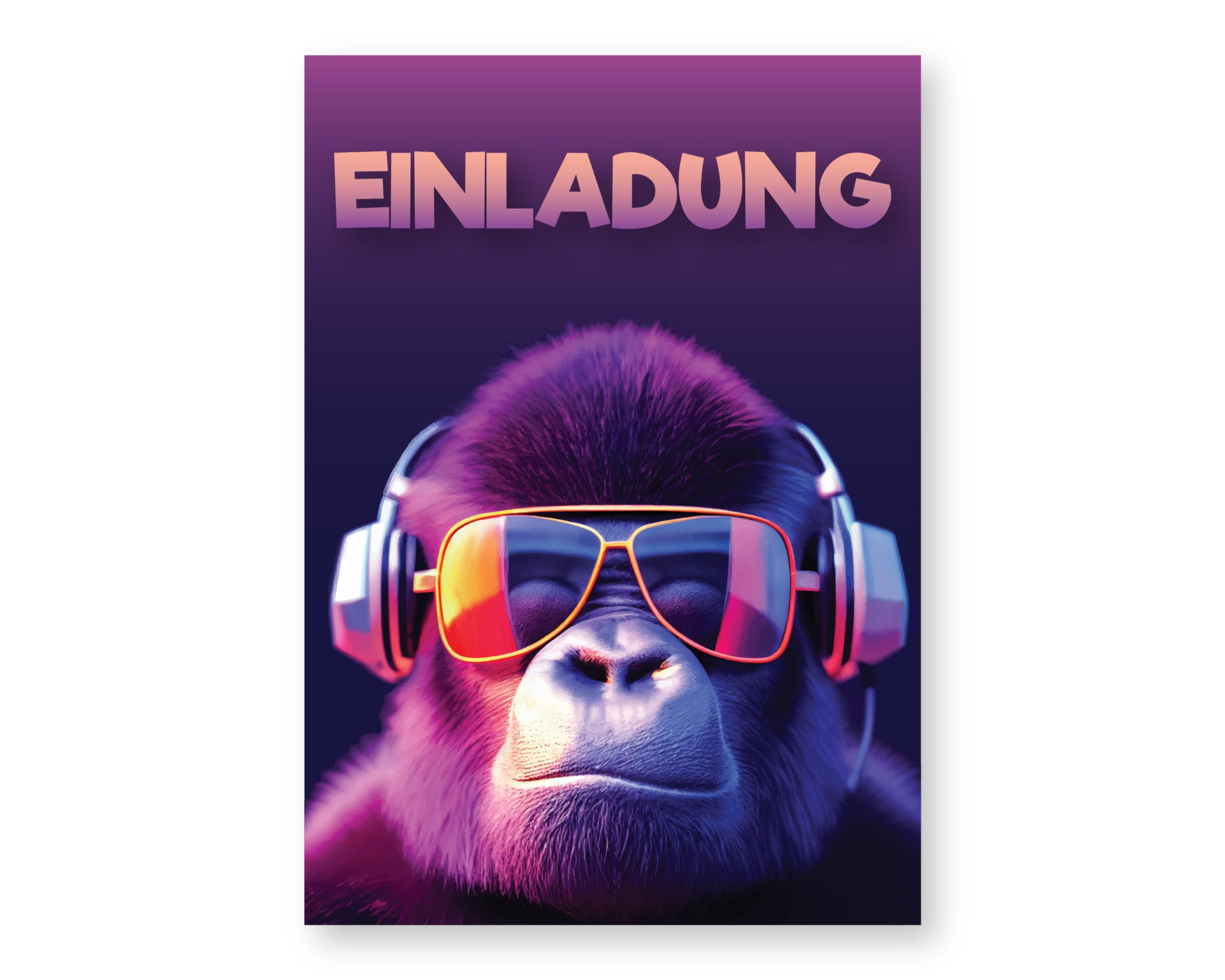 Friendly Fox 12 Inviti Di Compleanno Per Bambini Con Motivo Gorilla – Formato Cartolina A6 Con Vernice UV, Prodotto In Germania - 2