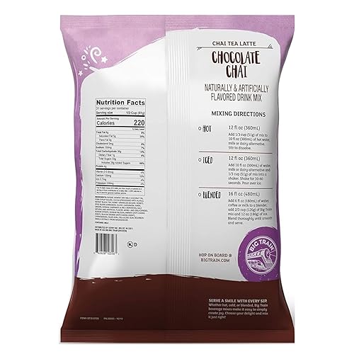 Vista 129 de Big Train Mezcla de café helado mezclado con moca reducida, 3.5 libras (paquete de 1) Latte + Latte Chai con especias 1.9 Lb,Café helado