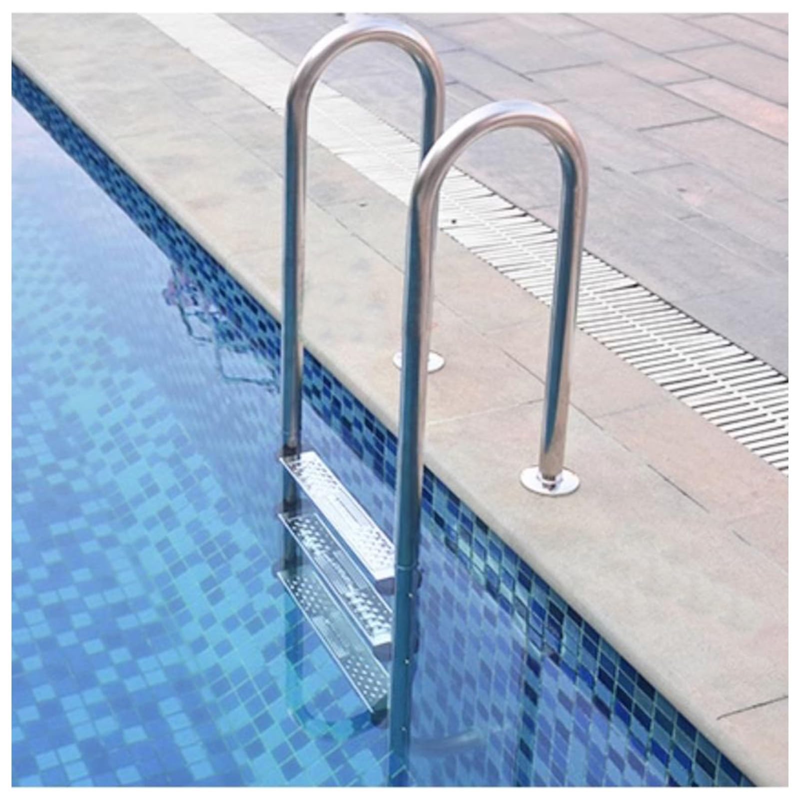 Above Ground Swimming Pool Ladder Handrail,Inground Load Up to 250kg,with Quick Installation Base,Suitable for Indoor Outdoor Water Park
