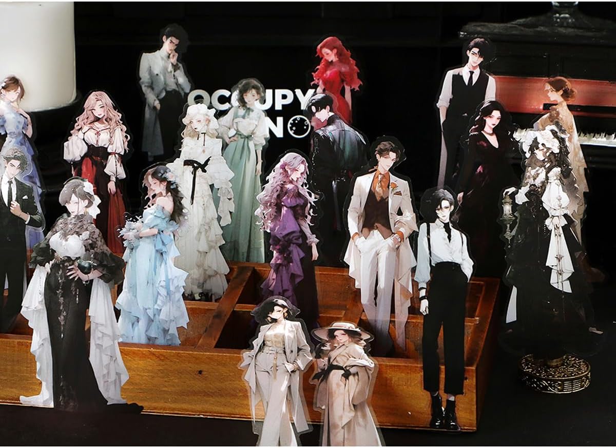 80PCS Vintage People Stickers for Scrapbooking Journaling - Women Evening Dress Men Tuxedo Self-Adhesive Sticker for Scrapbooks Journals Planners Collage Art Project Crafts