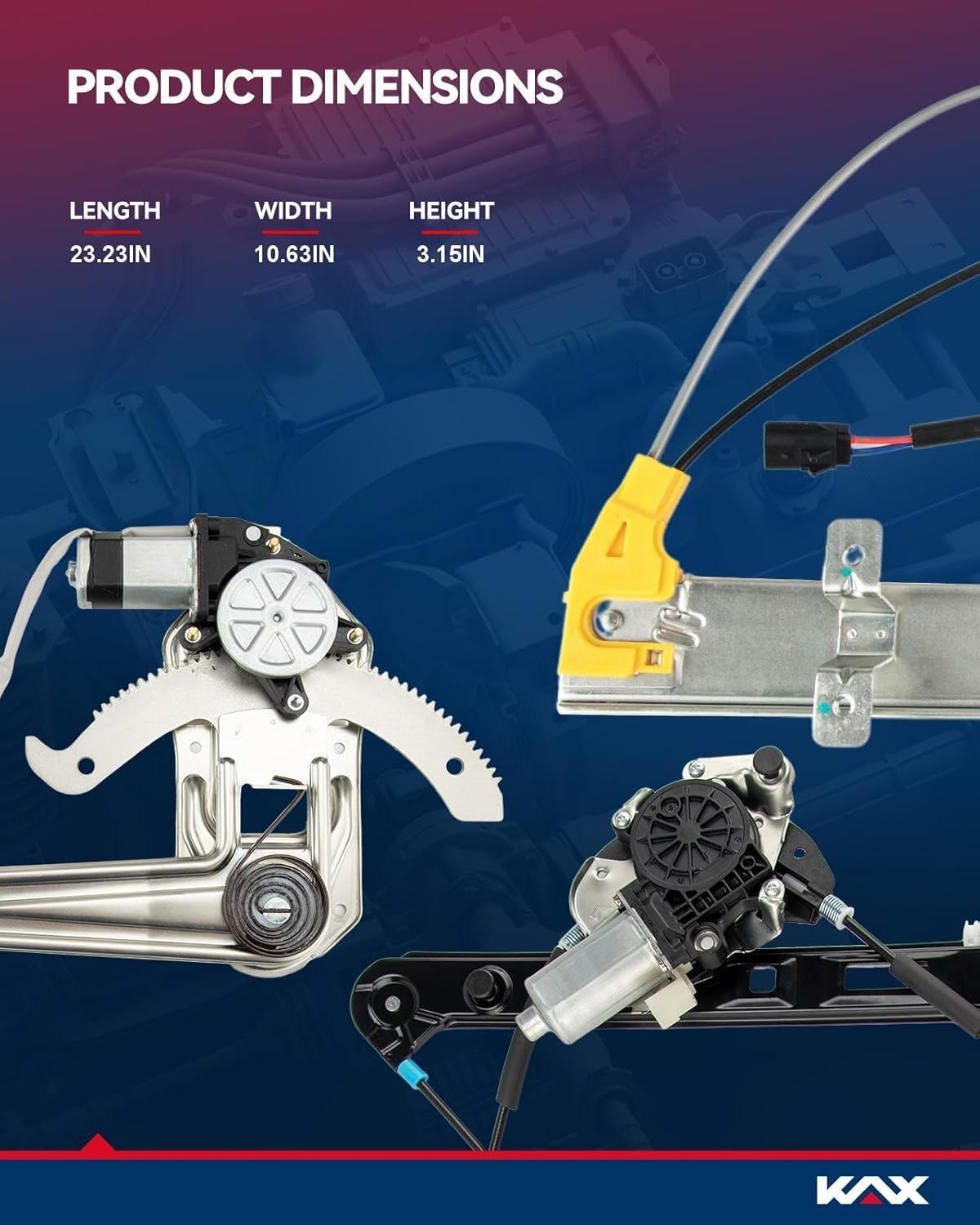 KAX 748-131 Power Window Regulator with Motor Front Left Driver Side Replacement for 2003-2011 Element