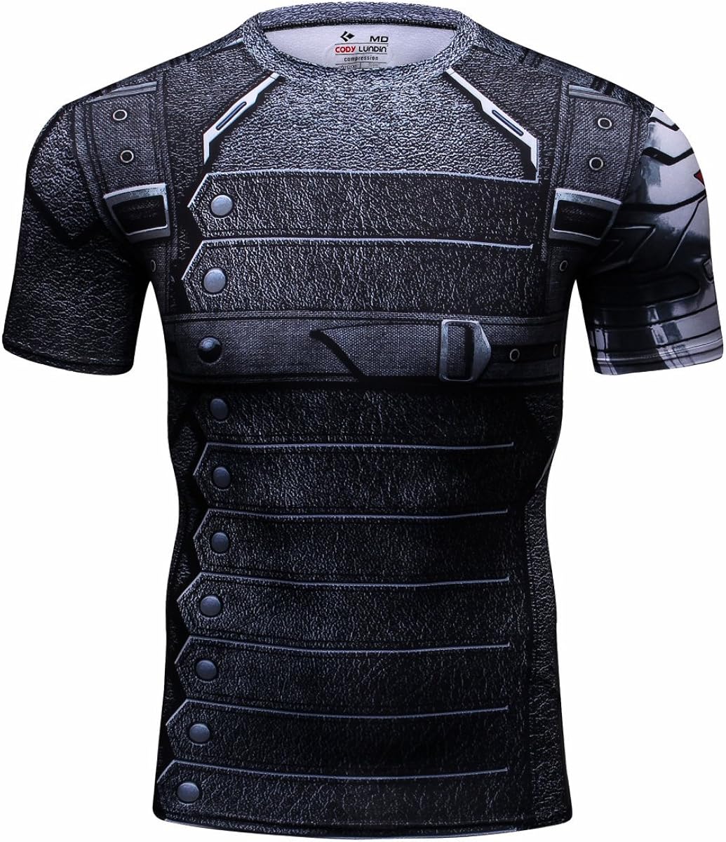 Red Plume Men's Film Super-Hero Series Compression Sports Shirt Running Short Sleeve Tee : Clothing, Shoes & Jewelry