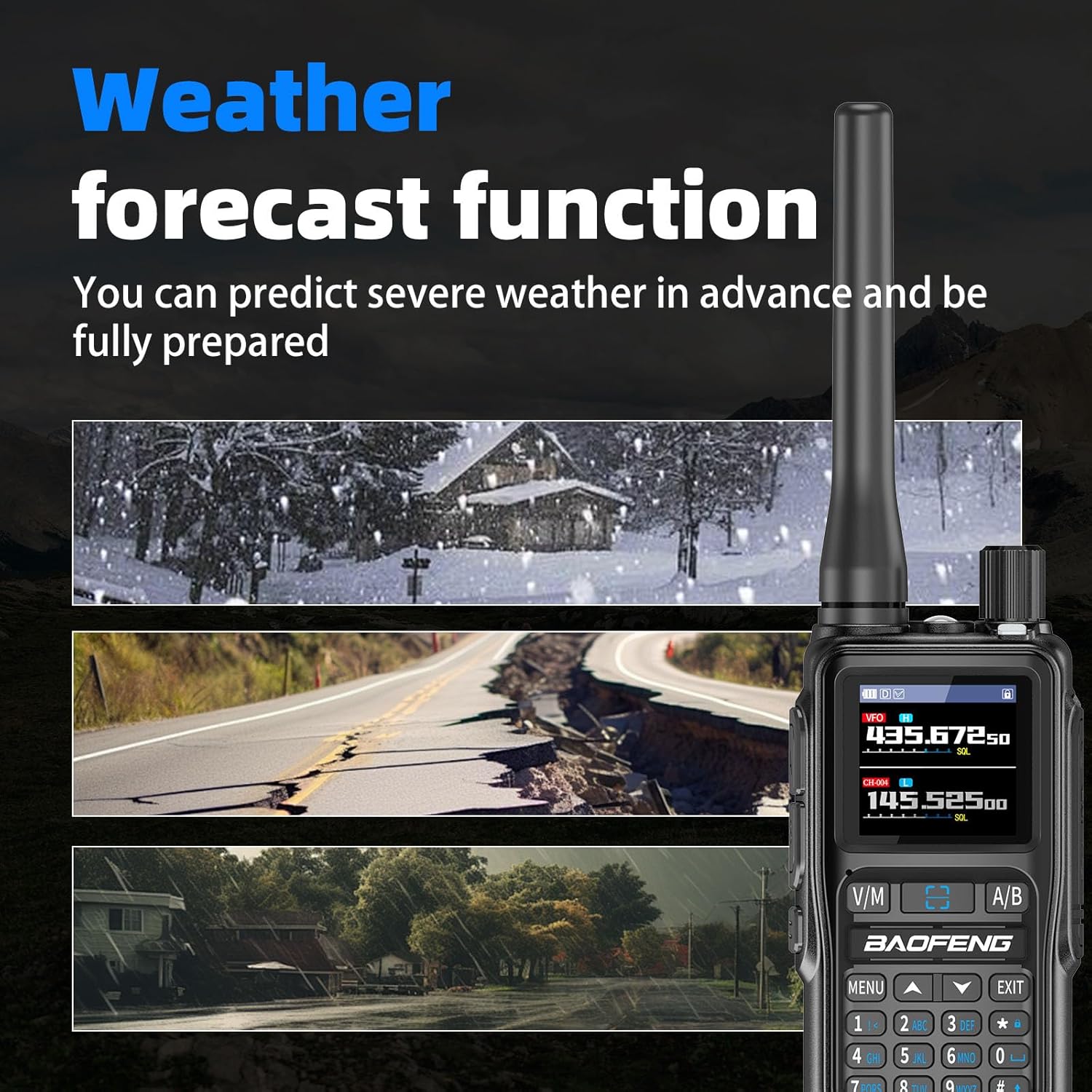 Baofeng Radio UV-5R Mini Ham Radio Handheld Long Range Two-Way Emergency Radio with USB-C Rechargeable & APP Programming | NOAA Weather Radio Scan, 999 Channels, Dual PTT, Survival & Outdoor