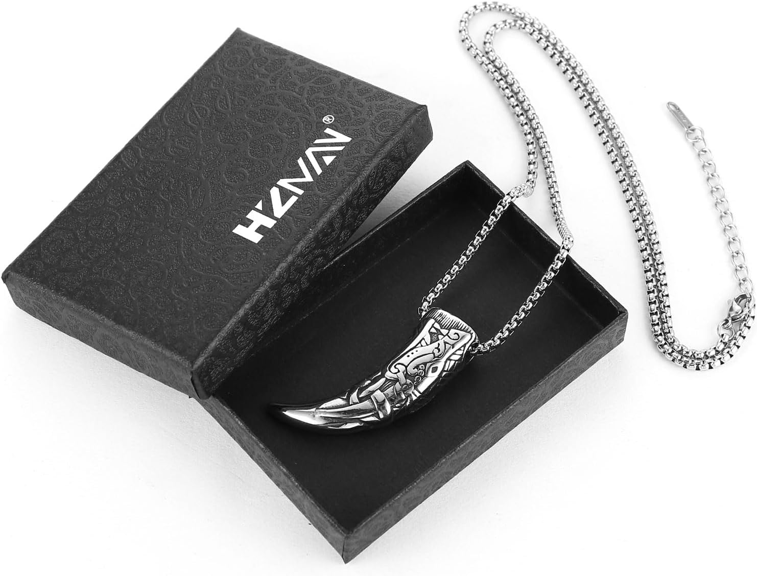 HZMAN Viking Wolf Tooth Necklace for Men Stainless Steel Retro Sharp Animal Tooth Pendant Necklace Jewelry Gift - Image 7