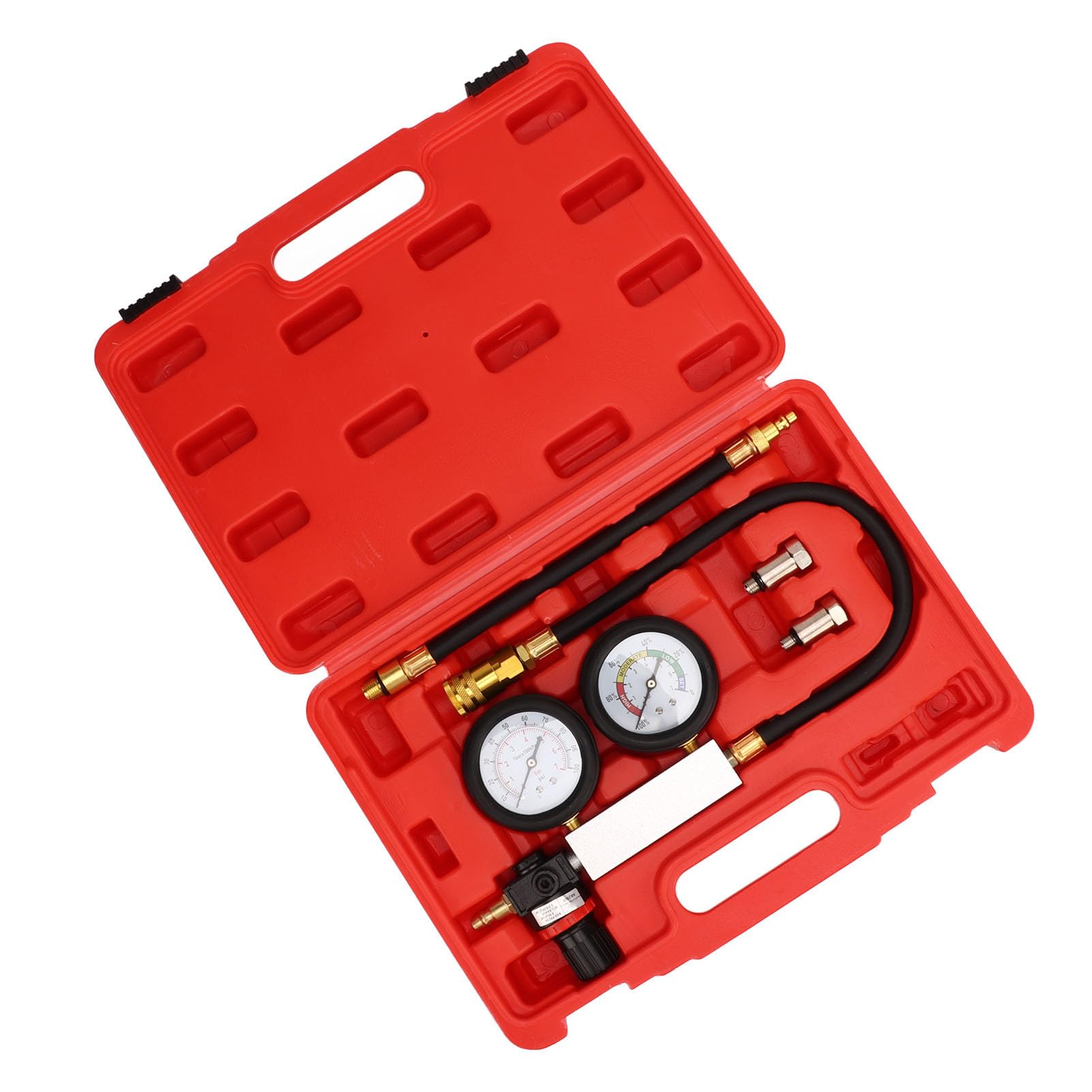 Kit de probador de fugas de cilindro kit de medidores de probador de compresión de motor para motor de gasolina con bujías de encendido de 14 mm 12 mm 10 mm