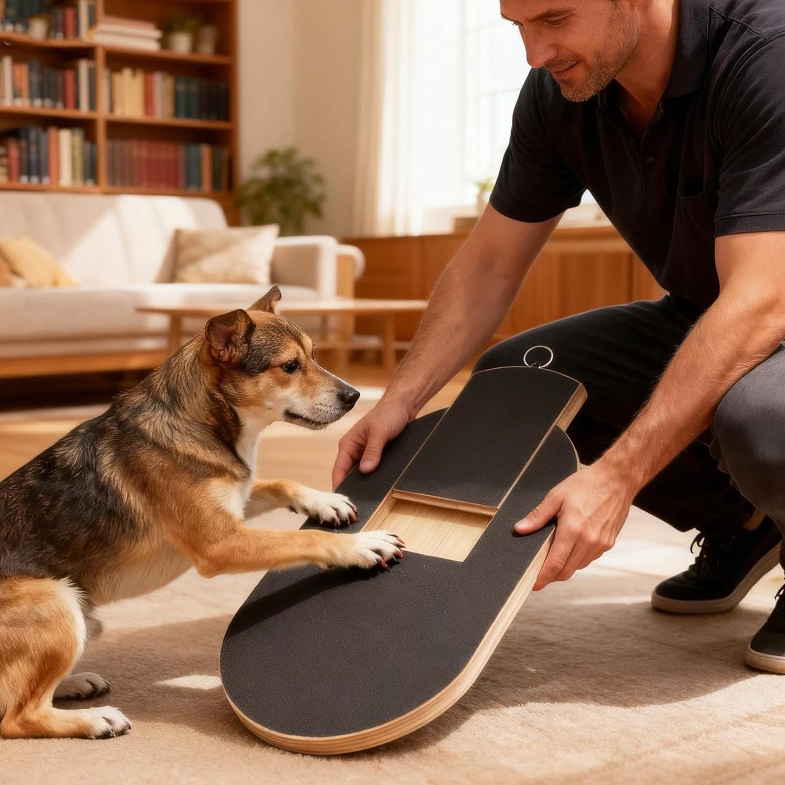 Hundekratzbrett Holz Intelligenzspielzeug mit Leckerlifach | Hunde-Kratzpad Für Krallen Für Boden Kognitives Gehirntraining Teppichmatte Beschäftigung Haustiere Zu Hause Gegen