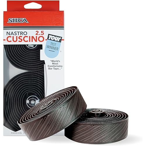 SILCA Nastro Cuscino Bike Handlebar Tape, Black 2.5mm – Extra Thick Bike Bar Tape, Comes with Aluminum End Plugs & Installation Kit – Durable, Comfortable, and Vibration-Damping