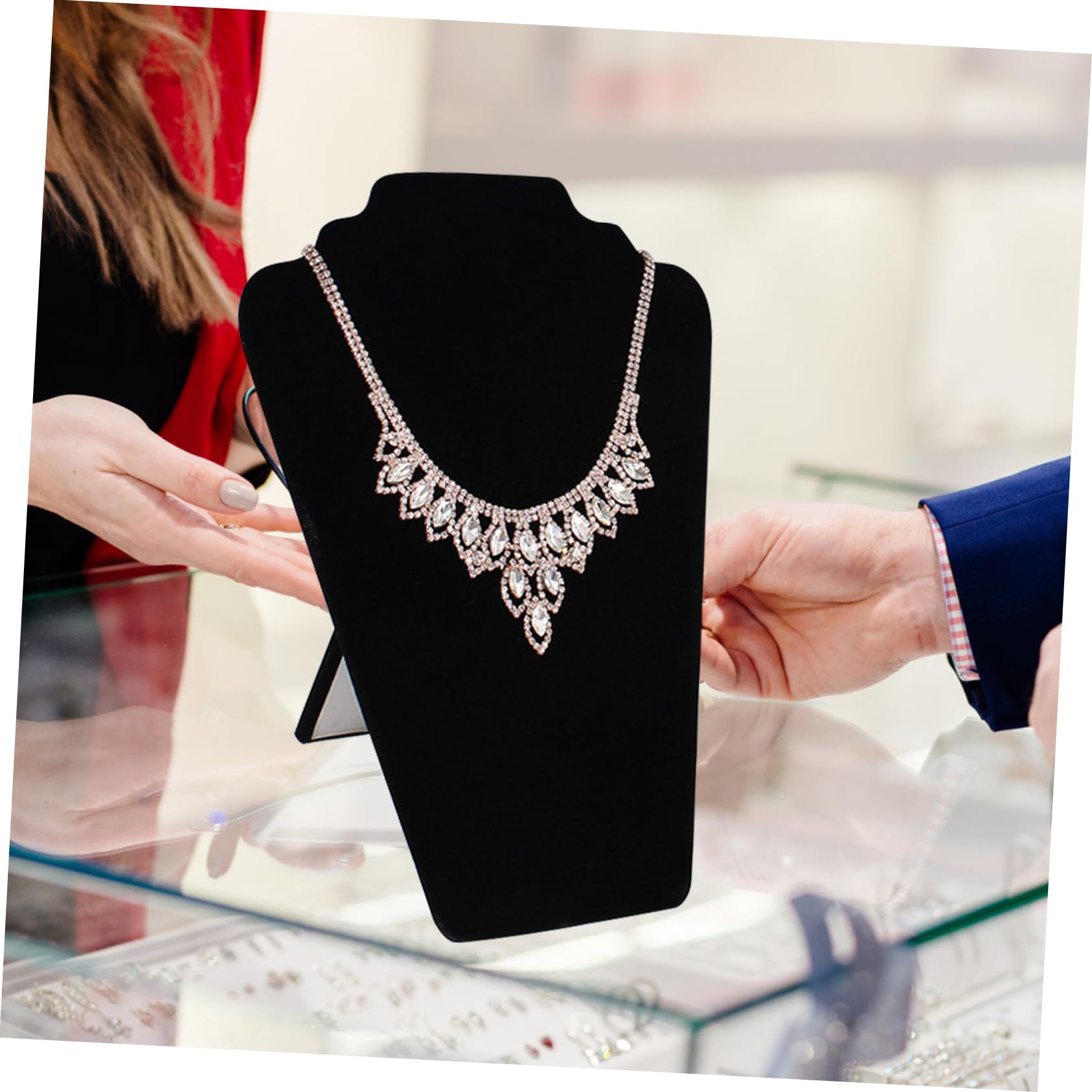 BESPORTBLE Necklace Display Stand Suede Mannequin Bust Rack for Jewelry Showcase Store Home Decor