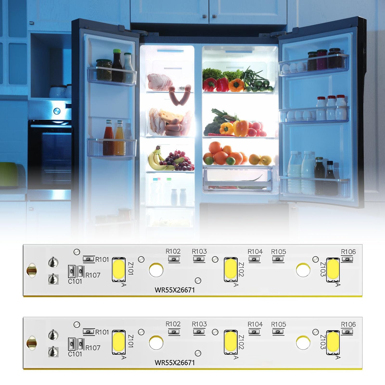 Amazon.co.jp: LED ライト冷蔵庫インテリア照明ライト交換用冷蔵庫 PC