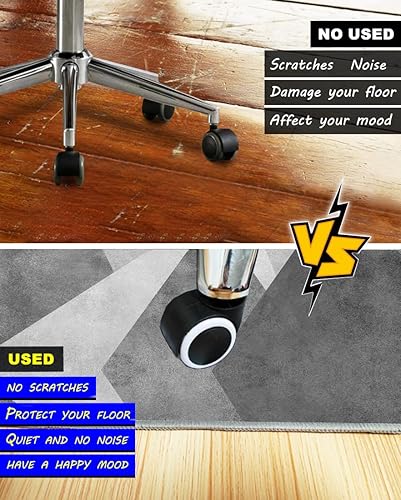 Miniatura 54 de Tapete para silla de oficina para suelo de madera dura, 48 x 60 pulgadas, tapete de oficina con ruedas de alta calidad, tapete antideslizante