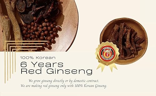 Miniatura 7 de Pocheon 10.6 onzas (10.6 onzas) Panax rojo seco coreano de ginseng 6 años de corte grado 300 pequeño (34 raíces), apoyo inmunológico natural