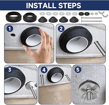 Universal Toilet Cistern Seal Kit, 100mm M6 Bolts+ 2 Kind Rubber Washer Kit