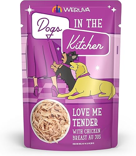 Latas y bolsas de alimentos húmedos sin granos "Dogs in the Kitchen" de Weruva, Púrpura disponible en Yaxa Costa Rica